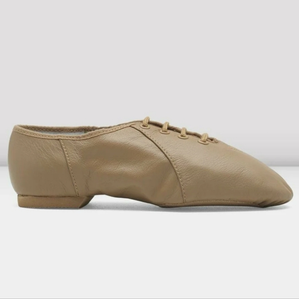 NWOT Bloch Tan Leather Child Toddler Girl Jazzsoft Split Sole Jazz Shoes, Sz 8.5